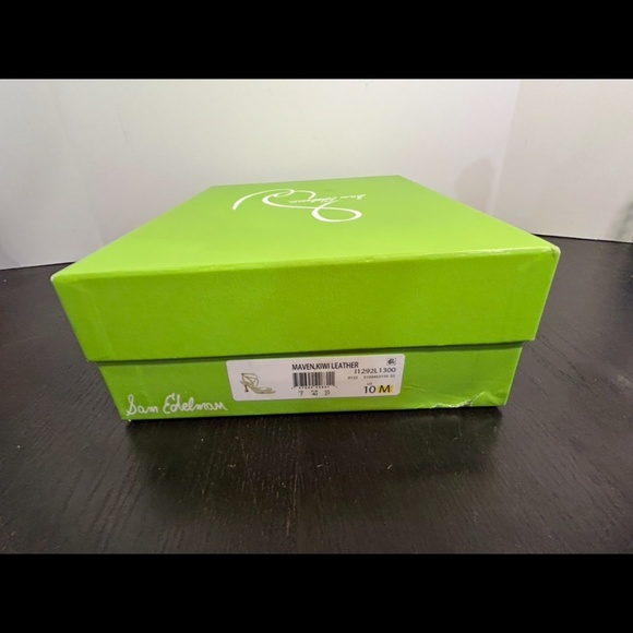 Sam Edelman Maven Strappy Leather Padded Heels Shoes Kiwi Green Womans 10M - Picture 15 of 16